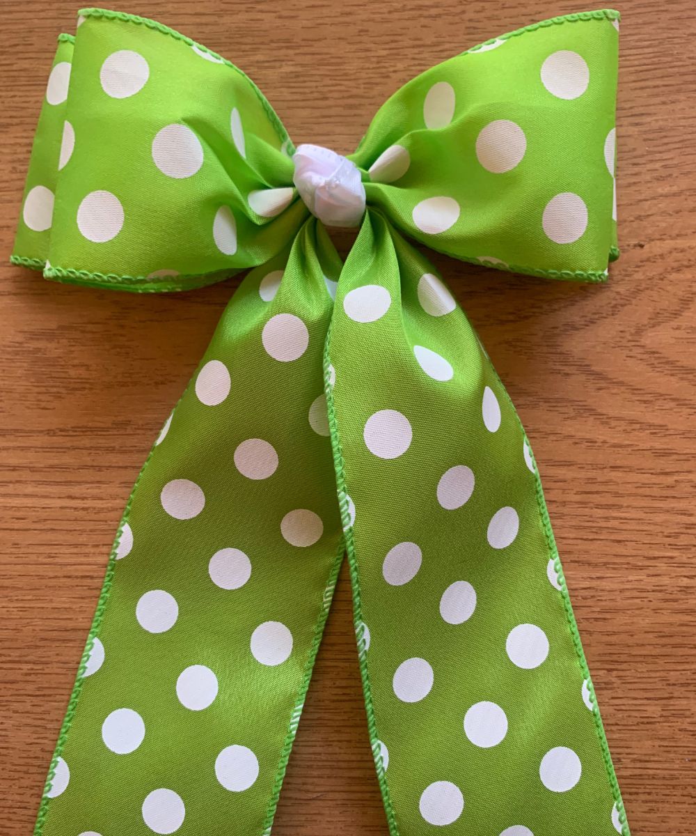 Handmade Polka Dot Hair Bow - Large Bow with White Polka Dots, Perfect for Cheer, Dance, or Everyday Wear